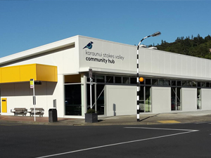 Exterior view of Kōraunui Stokes Valley Neighbourhood Hub