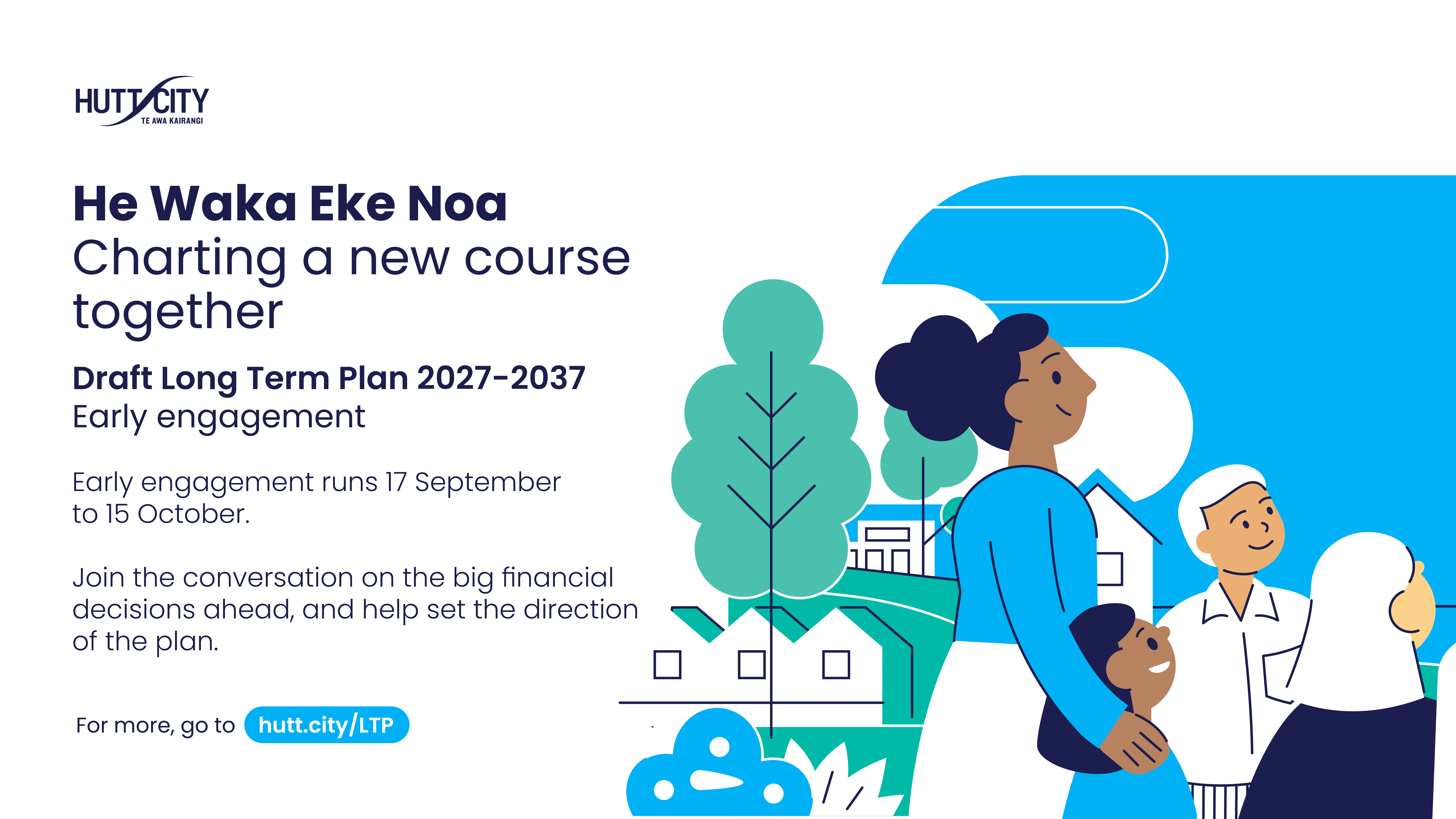 Banner promoting the Long Term Plan engagement which runs from 17 September to 15 October